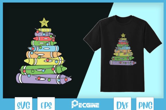 Christmas Tree Crayons Teacher: A Festive Embroidery Design