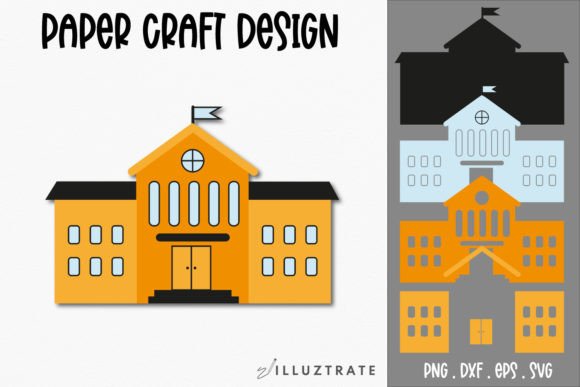 Exploring School Building Paper Crafting SVG