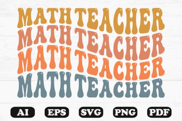 Math Teacher Retro Wavy SVG T-shirt