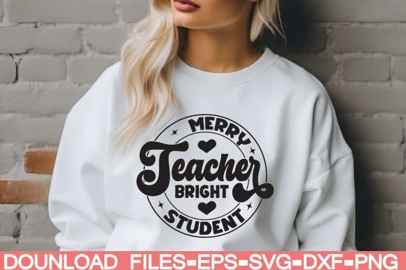 Merry Teacher Bright Student: A Festive Embroidery Design