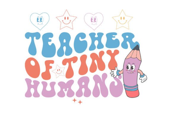 Retro Teacher of Tiny Humans Svg: A Charming Embroidery Design