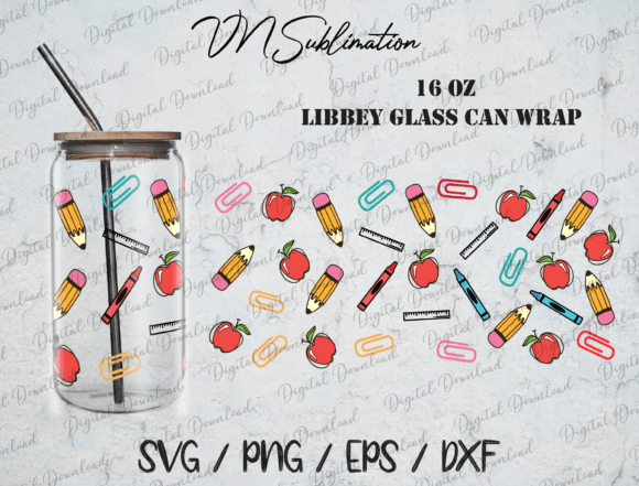 Teacher 16oz Glass Can SVG: A Designer's Review