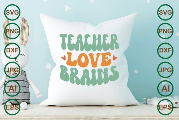 Teacher Love Brains Retro Svg Design Review